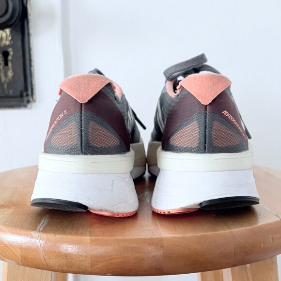 Adidas Adizero Boston 11 Gray Beam Orange size 6 women's - Picture 4 of 10